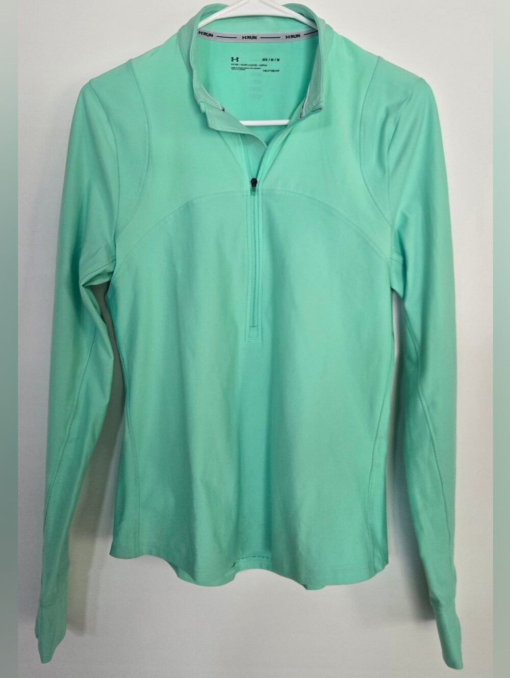 Under Armour Women's Green Athletic Long Sleeve 1/4 Zip Shirt